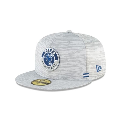 Indianapolis Colts Gorra | New Era NFL Fall Sideline Historic 59fifty Fitted Cap Mexico - Grises